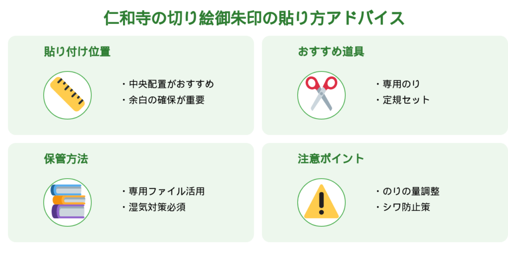 仁和寺の切り絵御朱印の貼り方アドバイス